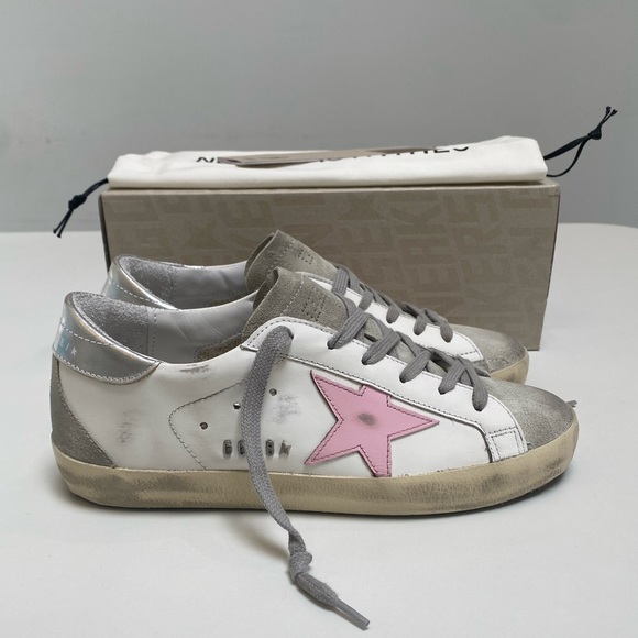 Golden Goose Superstar Sneaker White Leather/Ice/Orchid Pink sz 37 New in Box - Picture 3 of 13